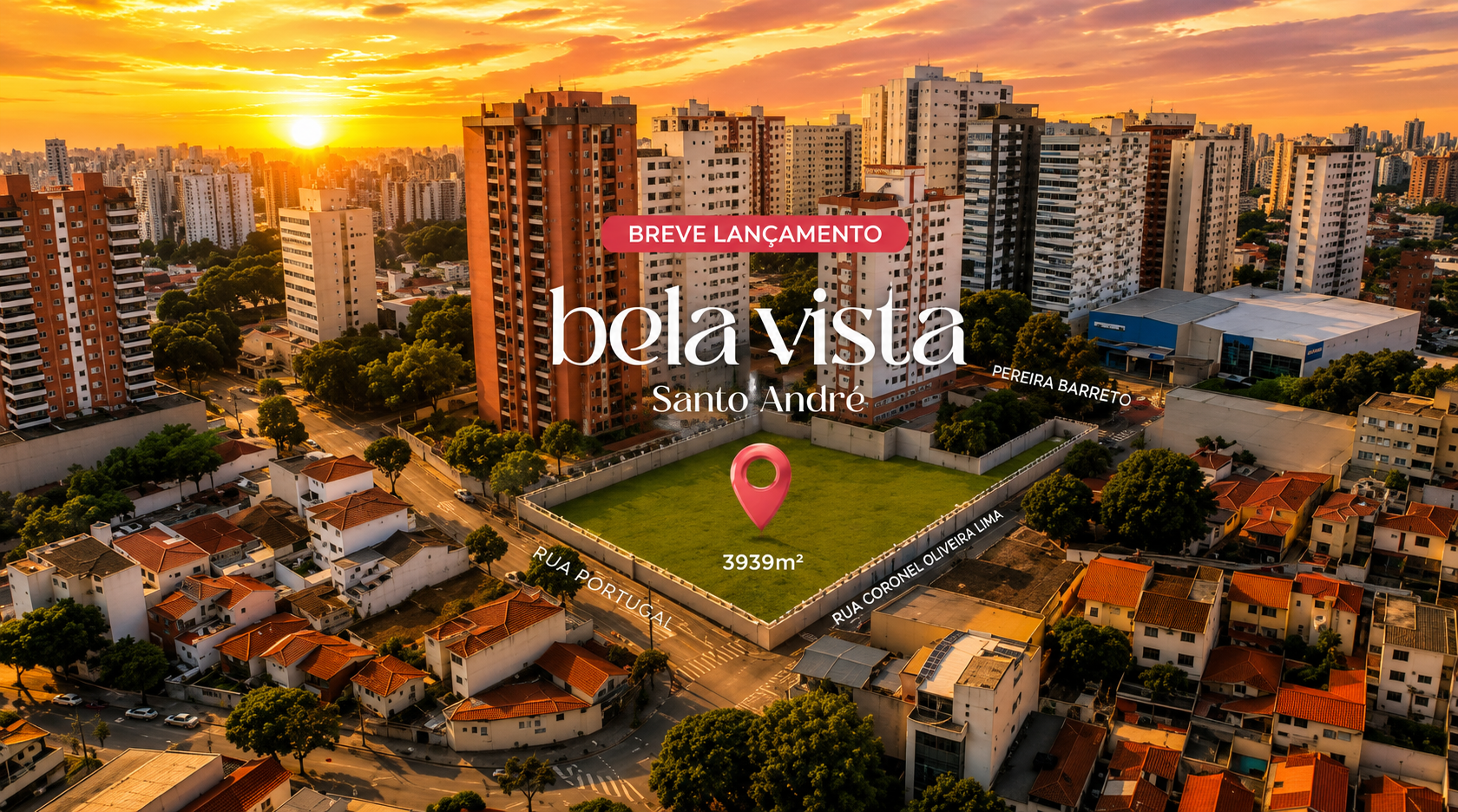 Vista aérea ilustrativa da região do Bela Vista em Santo André